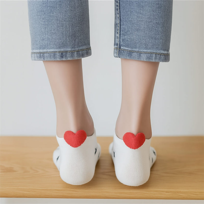 5 paires de chaussettes coeur Love et Nounours