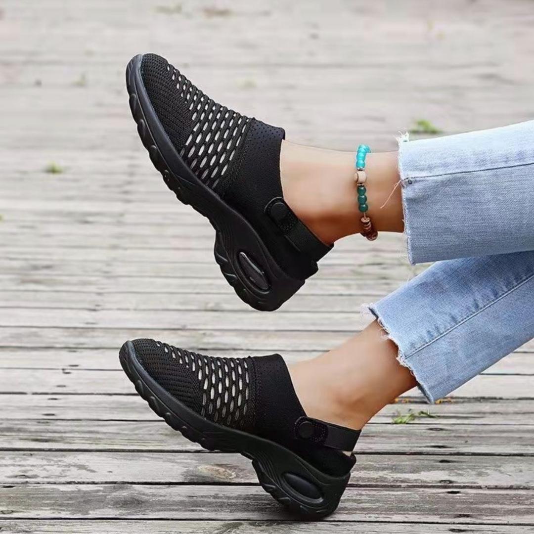 Chaussures à semelle compensée avec maintient du talon, sandales orthopédiques pour diabétiques / antidérapantes décontractée